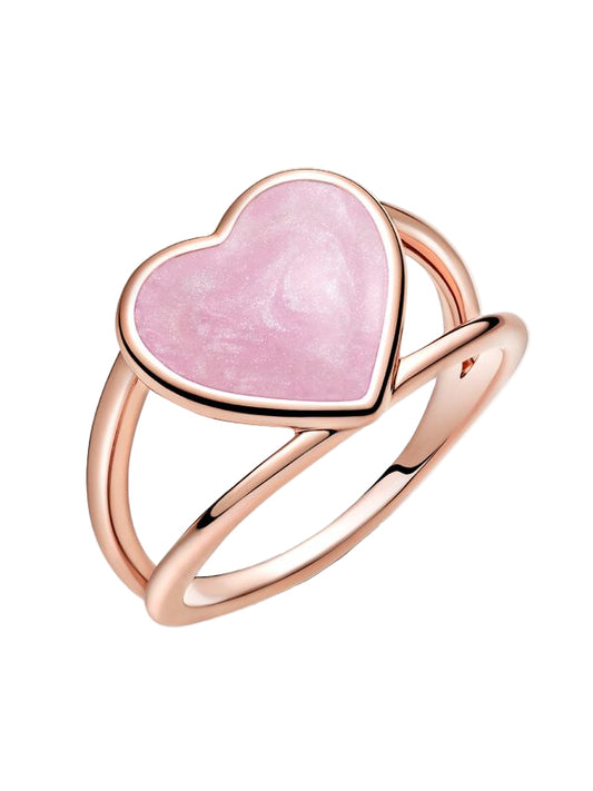 Pink Swirl Heart Statement Ring