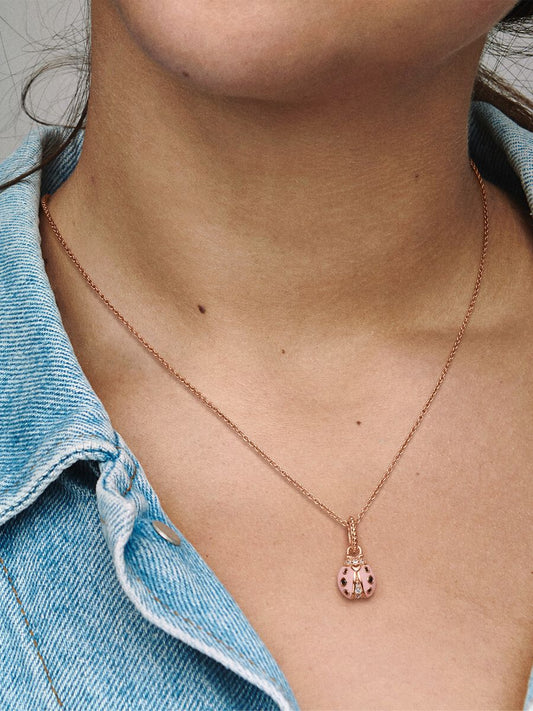 Ladybird 14k rose gold-plated pendant
