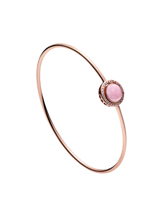 Pink Swirl Bangle 14K Rose Gold-Plated