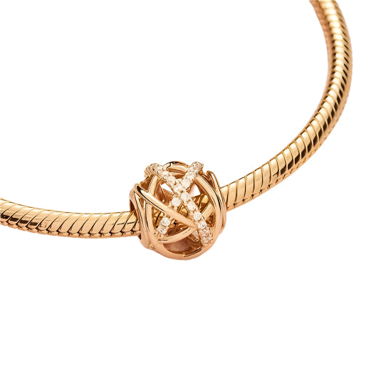 Gold 14K Galaxy Openwork Charm with Clear Zirconia