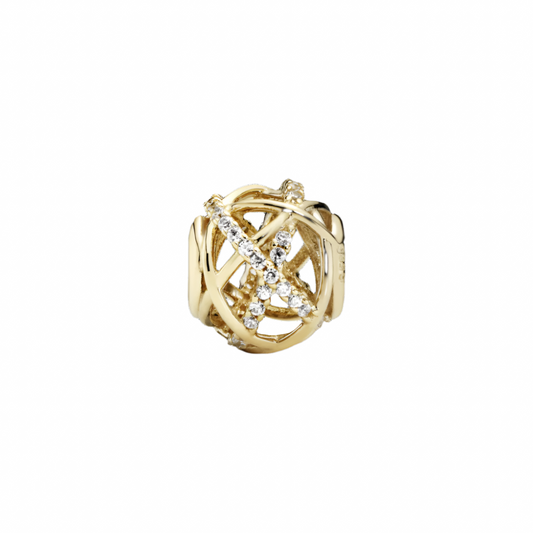 Gold 14K Galaxy Openwork Charm with Clear Zirconia