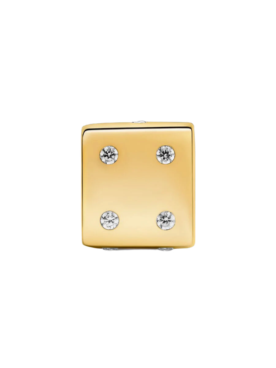 Sparkling Dice Charm Gold 14K