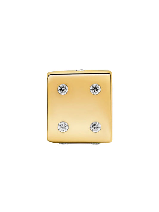 Sparkling Dice Charm Gold 14K