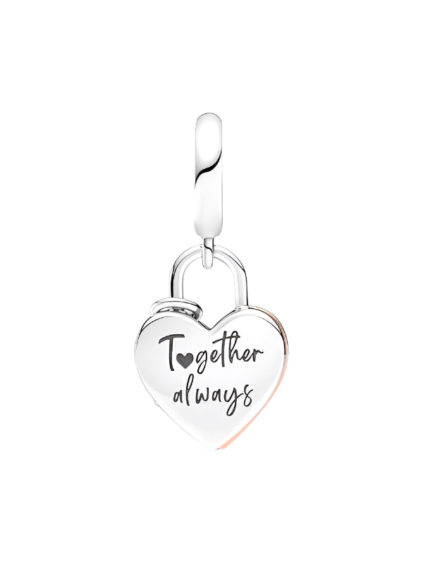 Heart Padlock Double Dangle Charm
