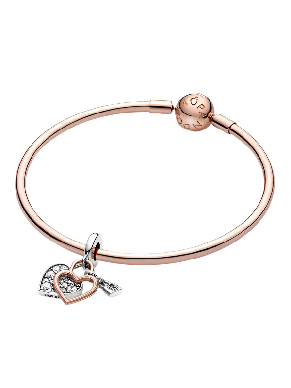 Heart Padlock Double Dangle Charm