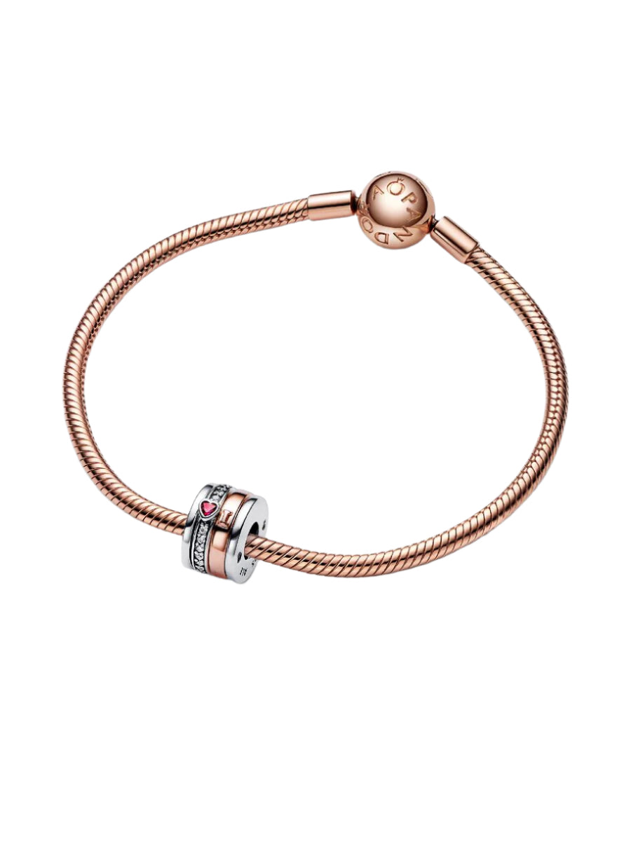 Two-tone Turning Love Message Charm