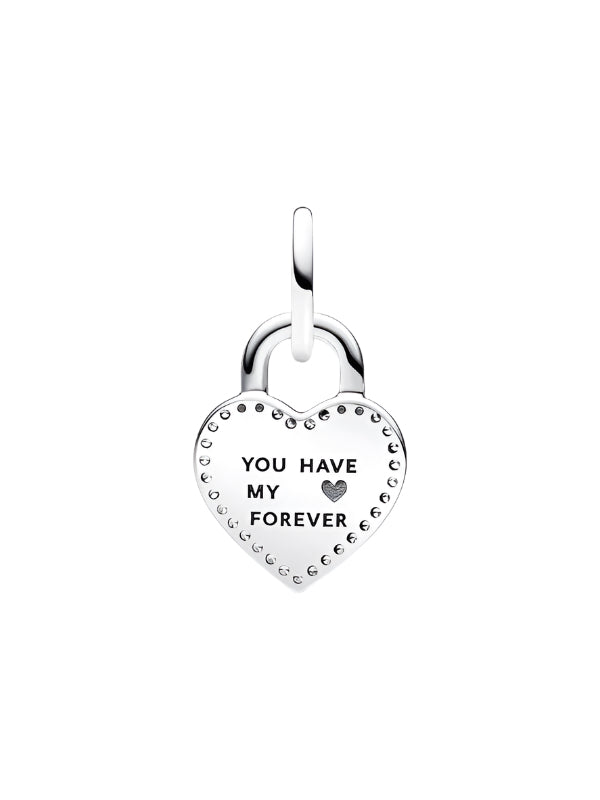 Two-tone Twistable Heart Padlock Double Dangle Charm