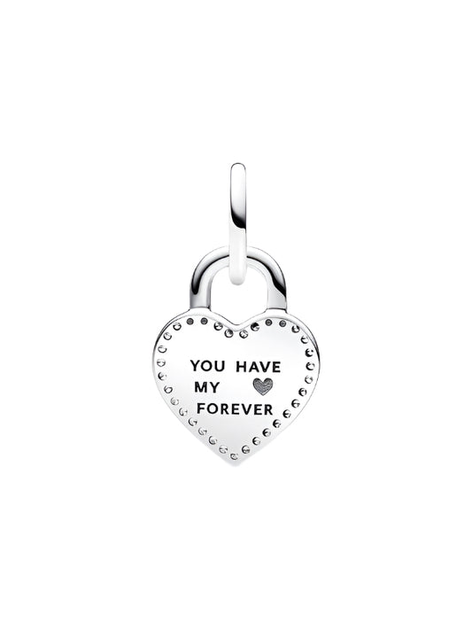 Two-tone Twistable Heart Padlock Double Dangle Charm