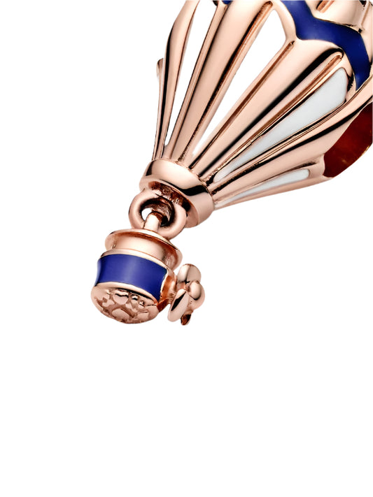 Rose 14K Blue Hot Air Balloon Dangle