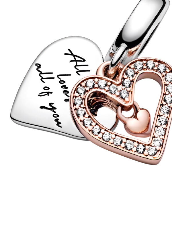 Sparkling Freehand Heart Dangle Charm