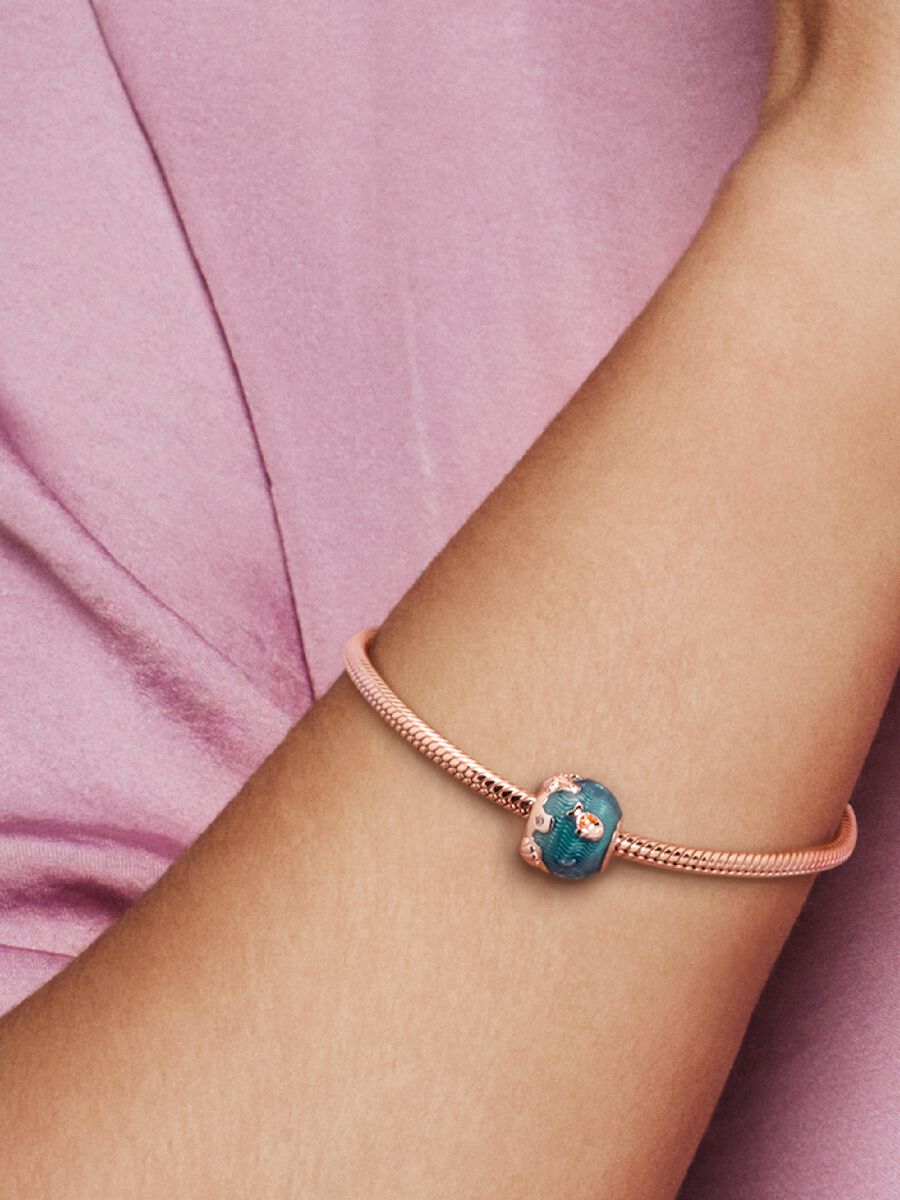 Shimmering Ocean Waves & Fish Charm