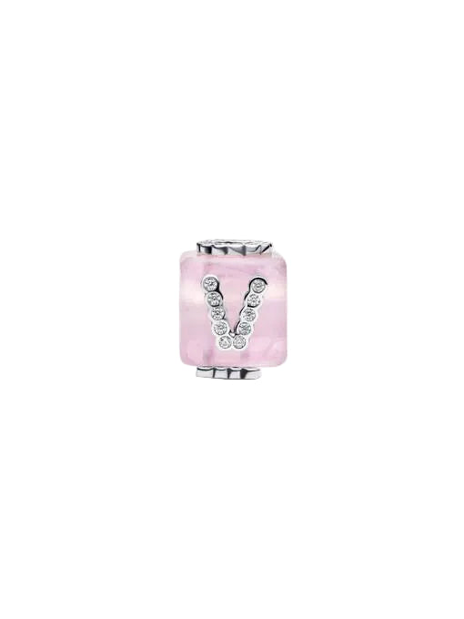 Pink Murano Glass Love Cube Charm