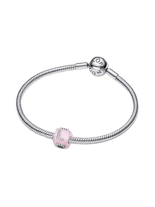 Pink Murano Glass Love Cube Charm
