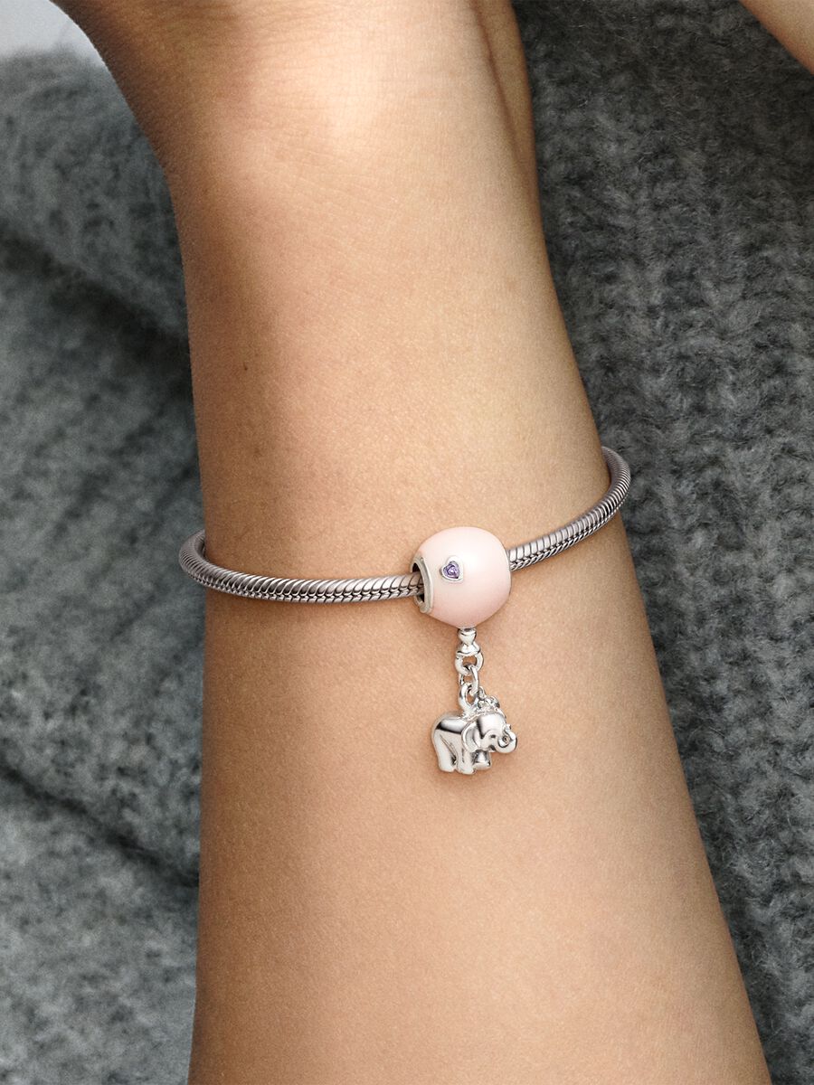 Elephant & Pink Balloon Dangle Charm