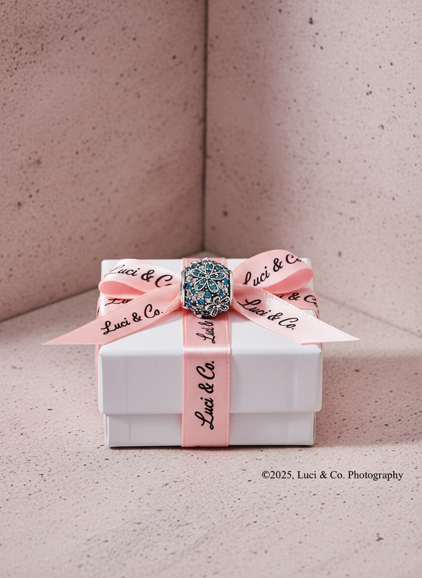 Daisy sterling silver charm with icy green crystal and clear cubic zirconia