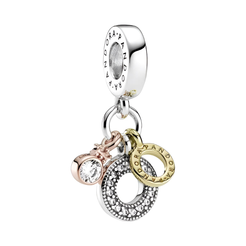 Triple Monogram & Logo Dangle Charm