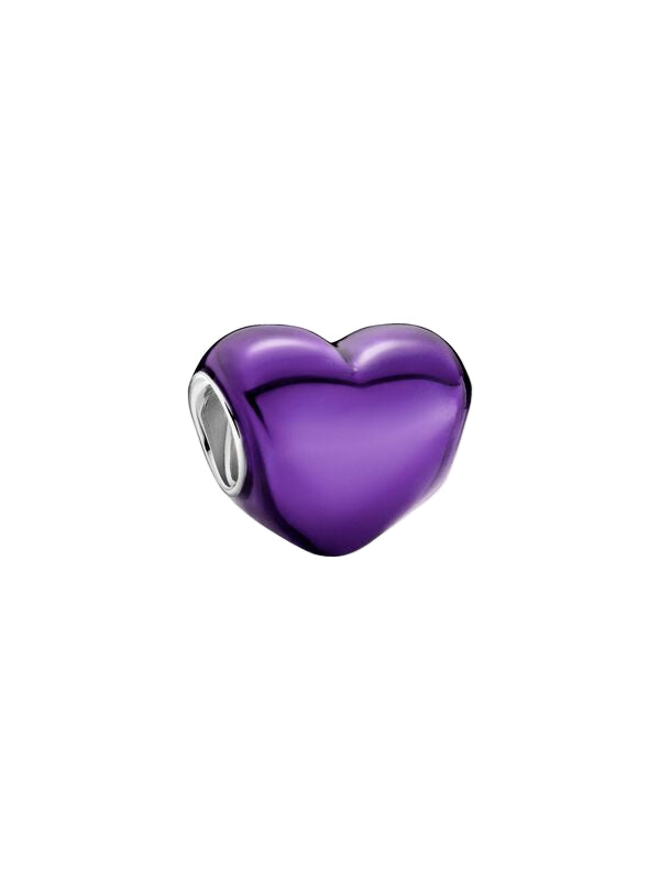 Metallic Purple Heart Charm