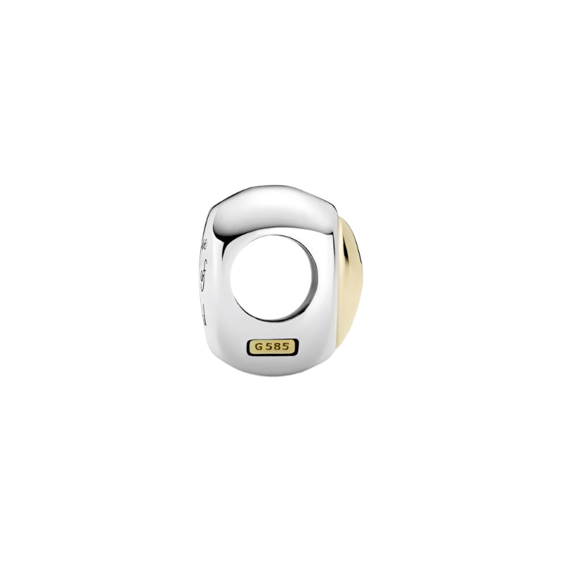 Domed Golden Heart Charm 14K Gold