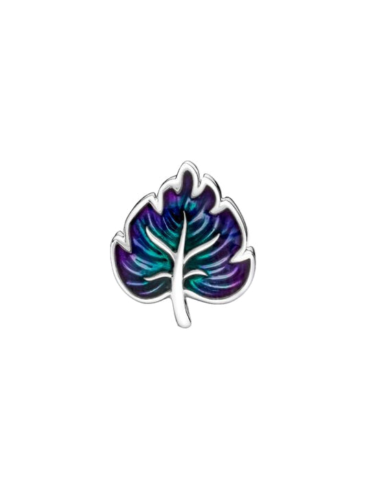 Purple & Green Leaf Charm