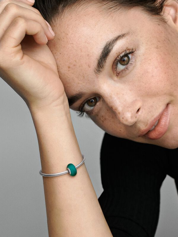Matte Green Murano Glass Charm