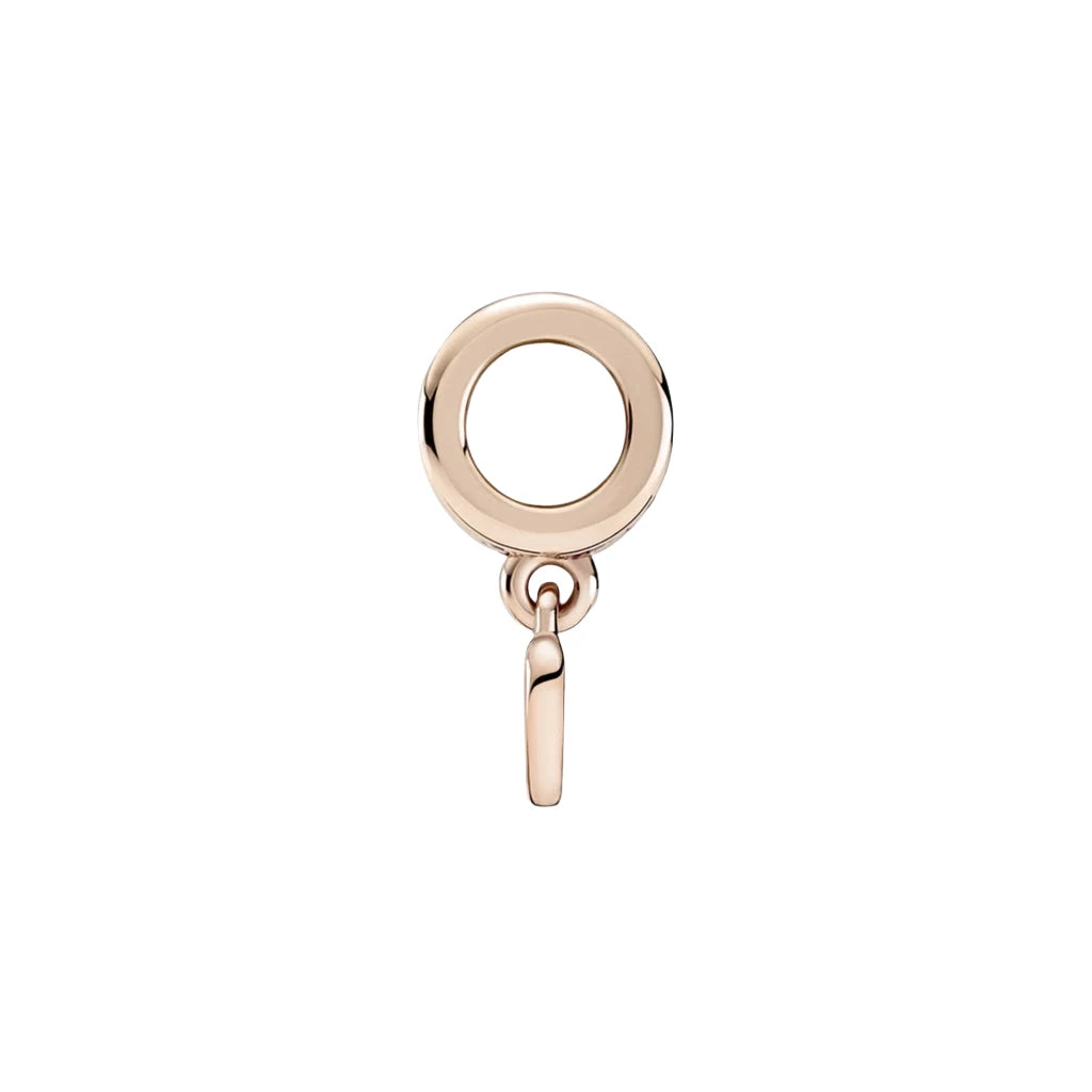 14k Rose Gold-Plated Pavé Freehand Heart Barrel Charm