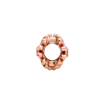 Daisy 14k rose gold-plated charm with clear cubic zirconia and shaded pink enamel