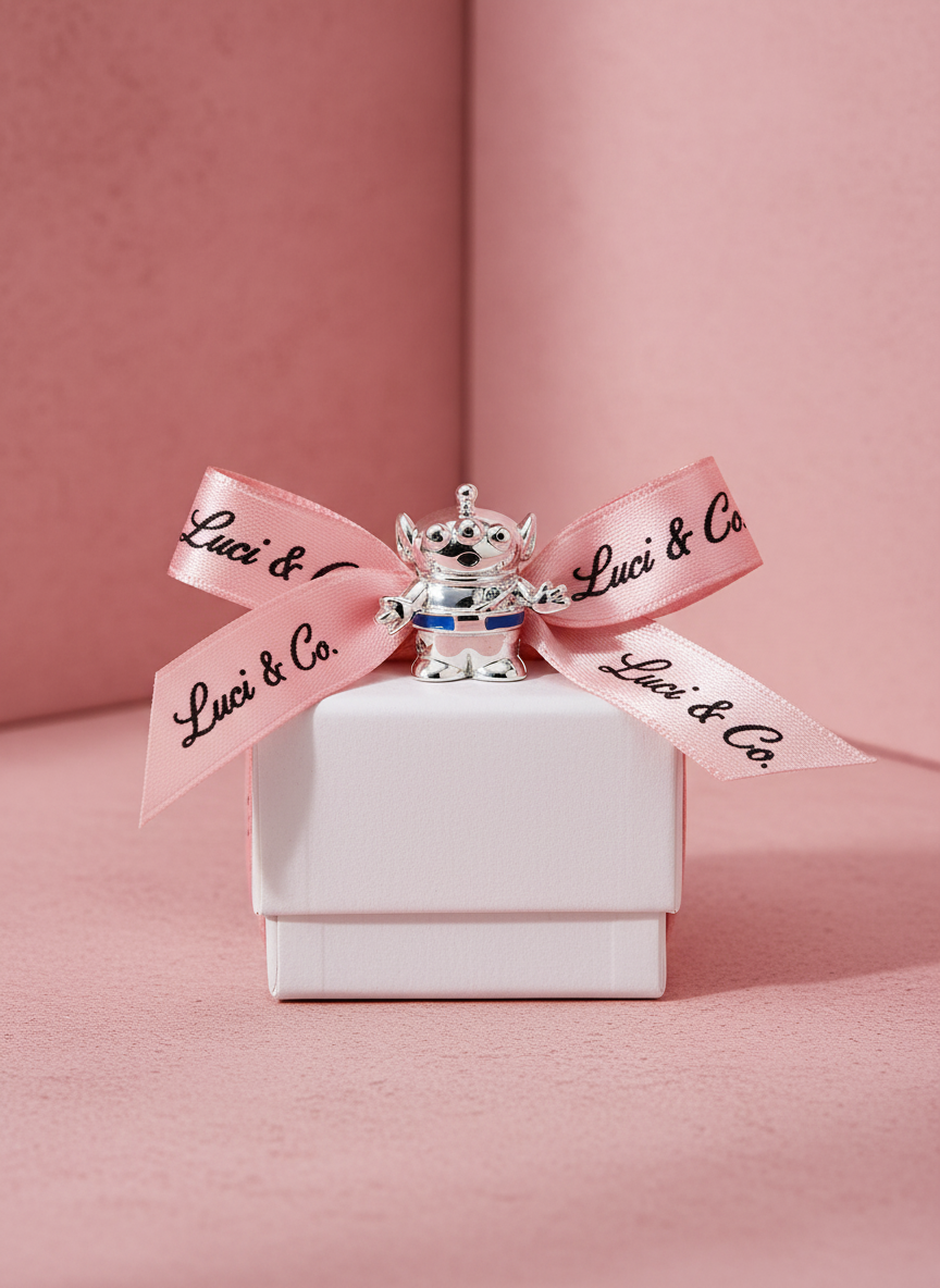 Disney Toy Story Aliens silver charm with blue enamel