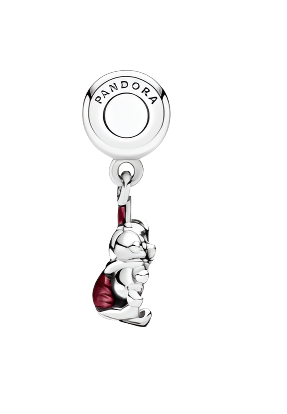 Disney Piglet silver dangle with pink enamel