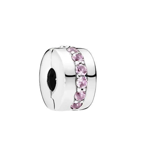 Pink Sparkling Row Clip Charm