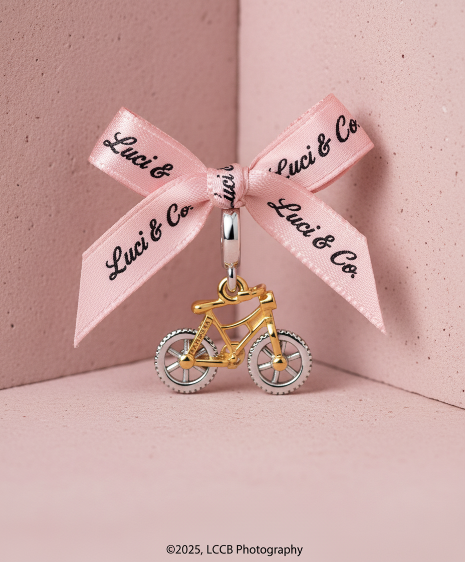 Two-tone Spinning Wheels Bicycle Dangle Charm