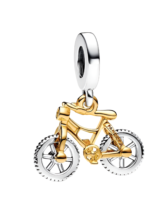 Two-tone Spinning Wheels Bicycle Dangle Charm
