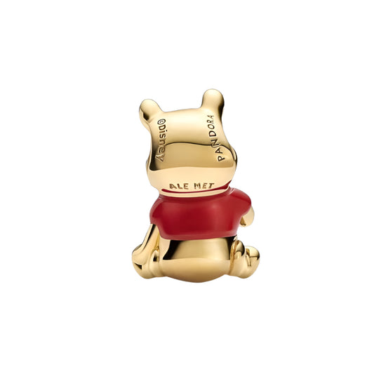 Disney Winnie the Pooh 14k gold-plated charm with red and black enamel