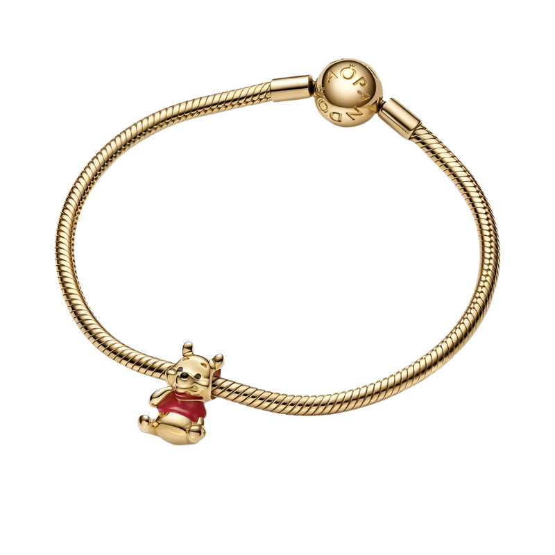 Pandora X Disney Winnie the Pooh 14k gold-plated charm with red and black enamel