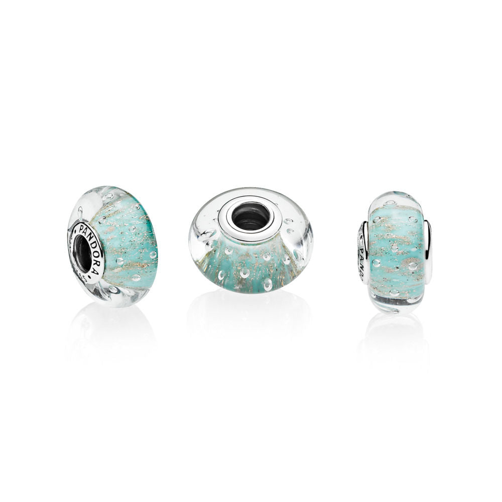 Mint Glitter Murano Charm