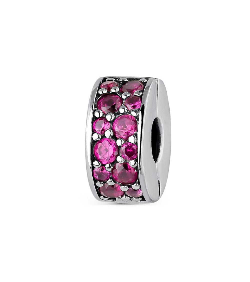 Cerise Red Pavé Safety Chain Clip Charm