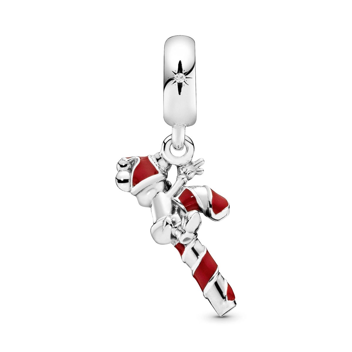 Mickey & Candy Cane Dangle Charm