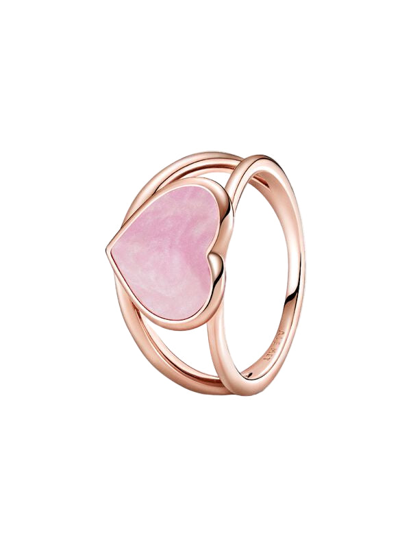 Pink Swirl Heart Statement Ring