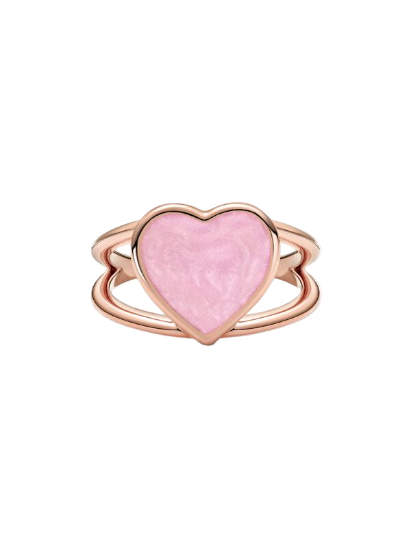 Pink Swirl Heart Statement Ring
