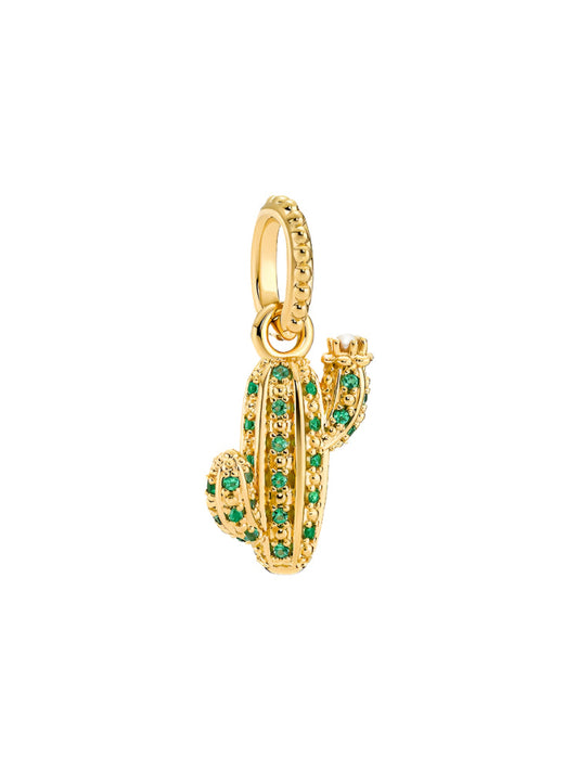 Sparkling Desert Cactus Pendant 14K gold-plated
