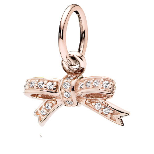 Rose Sparkling Bow Pendant