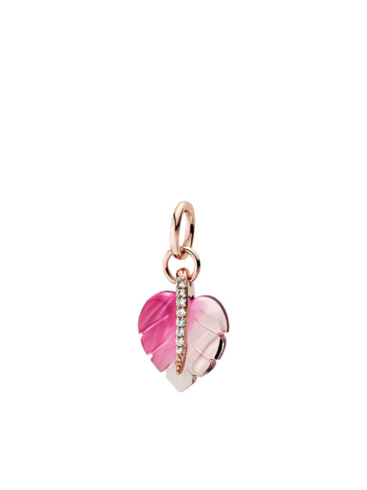 Pink Murano Glass Leaf Pendant