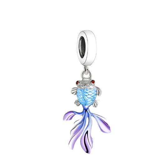 S925 Petite Colorful Fish Pendant Charms 2.5cm (L)