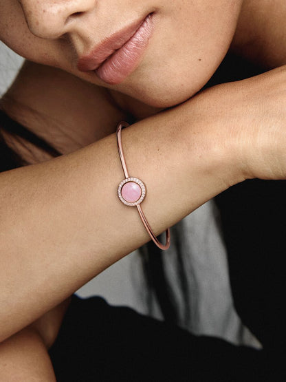 Pink Swirl Bangle 14K Rose Gold-Plated
