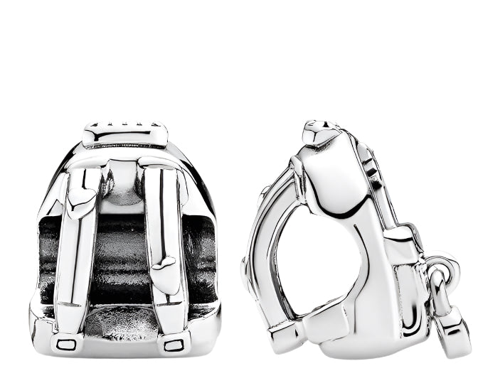 Adventure Bag Backpack Charm with Clear Zirconia