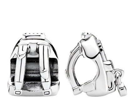 Adventure Bag Backpack Charm with Clear Zirconia