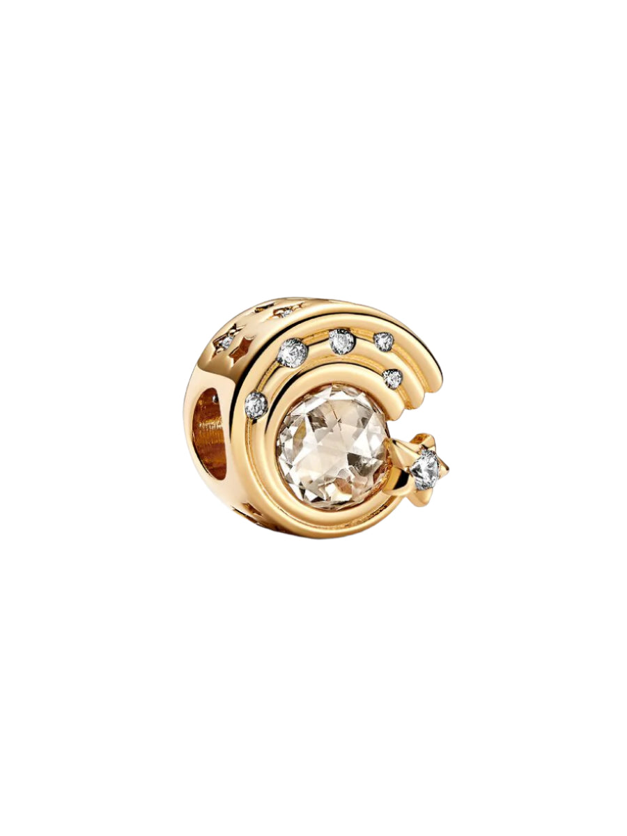 Sparkling Shooting Star Charm 14k gold plating