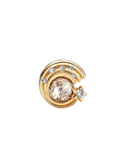 Sparkling Shooting Star Charm 14k gold plating