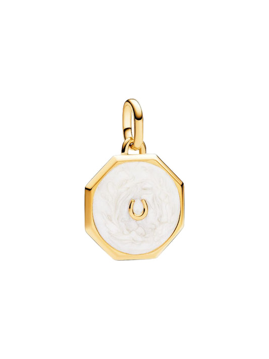 ME Lucky Horseshoe Medallion Charm 14k gold plating