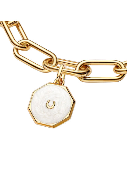 ME Lucky Horseshoe Medallion Charm 14k gold plating