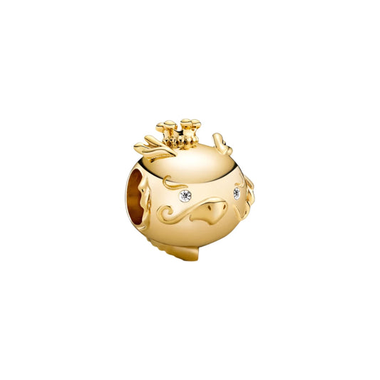 14K Plated CZ Chinese Zodiac Dragon Charm